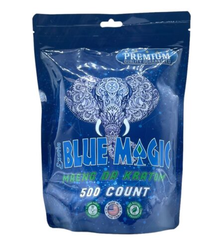 Blue Magic Capsules Maeng DA Kratom Bag 500ct