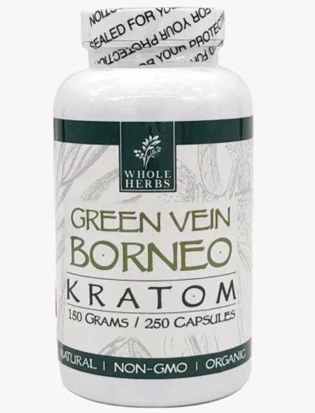 Whole herbs green vein borneo kratom 250 ct capsules