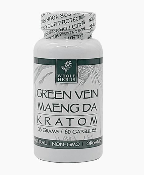 Whole Herbs Kratom Capsules Premium Maeng Da 36g 60ct Bottle